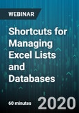 Shortcuts for Managing Excel Lists and Databases - Webinar (Recorded)- Product Image