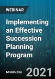 Implementing an Effective Succession Planning Program - Webinar (Recorded)- Product Image