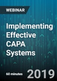 Implementing Effective CAPA Systems - Webinar (Recorded)- Product Image