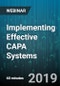 Implementing Effective CAPA Systems - Webinar (Recorded) - Product Thumbnail Image