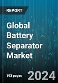 Global Battery Separator Market by Material (Inorganic, Organic), Type (Ion Exchange Membranes, Microporous Separators, Nonwovens), Battery Type, Battery Shapes, End Use - Forecast 2024-2030- Product Image