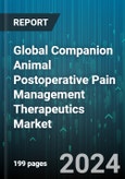 Global Companion Animal Postoperative Pain Management Therapeutics Market by Product (Anesthetics, NSAIDs, Opioids), Animal Type (Canine, Feline) - Forecast 2024-2030- Product Image