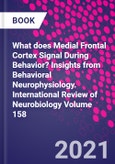 What does Medial Frontal Cortex Signal During Behavior? Insights from Behavioral Neurophysiology. International Review of Neurobiology Volume 158- Product Image