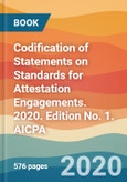 Codification of Statements on Standards for Attestation Engagements. 2020. Edition No. 1. AICPA- Product Image