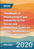 Handbook of Measurement and Reliability in the Social and Behavioral Sciences. Wiley Handbooks in Survey Methodology- Product Image