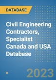 Civil Engineering Contractors, Specialist Canada and USA Database- Product Image
