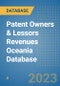 Patent Owners & Lessors Revenues Oceania Database - Product Thumbnail Image