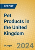 Pet Products in the United Kingdom- Product Image