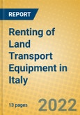Renting of Land Transport Equipment in Italy- Product Image