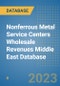 Nonferrous Metal Service Centers Wholesale Revenues Middle East Database - Product Image