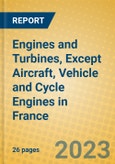 Engines and Turbines, Except Aircraft, Vehicle and Cycle Engines in France- Product Image