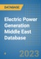 Electric Power Generation Middle East Database - Product Image