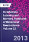 Invertebrate Learning and Memory. Handbook of Behavioral Neuroscience Volume 22 - Product Thumbnail Image