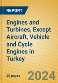 Engines and Turbines, Except Aircraft, Vehicle and Cycle Engines in Turkey- Product Image