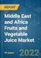 Middle East and Africa Fruits and Vegetable Juice Market - Growth, Trends, COVID-19 Impact, and Forecasts (2022 - 2027) - Product Image