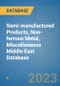 Semi-manufactured Products, Non-ferrous Metal, Miscellaneous Middle East Database - Product Thumbnail Image