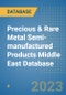 Precious & Rare Metal Semi-manufactured Products Middle East Database - Product Image
