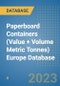 Paperboard Containers (Value + Volume Metric Tonnes) Europe Database - Product Image