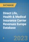 Direct Life, Health & Medical Insurance Carrier Revenues Europe Database - Product Image