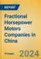 Fractional Horsepower Motors Companies in China - Product Thumbnail Image