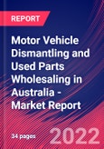 Motor Vehicle Dismantling and Used Parts Wholesaling in Australia - Industry Market Research Report- Product Image