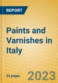 Paints and Varnishes in Italy- Product Image