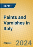 Paints and Varnishes in Italy- Product Image