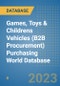 Games, Toys & Childrens Vehicles (B2B Procurement) Purchasing World Database - Product Image