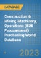 Construction & Mining Machinery, Operations (B2B Procurement) Purchasing World Database - Product Image