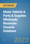 Motor Vehicle & Parts & Supplies Wholesale Revenues Oceania Database - Product Image