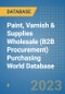 Paint, Varnish & Supplies Wholesale (B2B Procurement) Purchasing World Database - Product Image