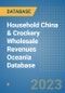 Household China & Crockery Wholesale Revenues Oceania Database - Product Image