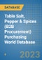 Table Salt, Pepper & Spices (B2B Procurement) Purchasing World Database - Product Image
