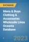 Mens & Boys Clothing & Accessories Wholesale Lines Oceania Database - Product Image