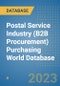 Postal Service Industry (B2B Procurement) Purchasing World Database - Product Image