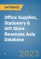 Office Supplies, Stationery & Gift Store Revenues Asia Database - Product Image