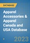 Apparel Accessories & Apparel Canada and USA Database - Product Image
