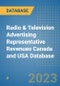 Radio & Television Advertising Representative Revenues Canada and USA Database - Product Thumbnail Image