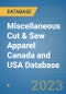 Miscellaneous Cut & Sew Apparel Canada and USA Database - Product Image