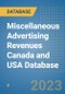 Miscellaneous Advertising Revenues Canada and USA Database - Product Thumbnail Image