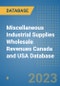 Miscellaneous Industrial Supplies Wholesale Revenues Canada and USA Database - Product Image