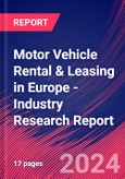 Motor Vehicle Rental & Leasing in Europe - Industry Research Report- Product Image