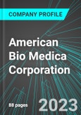 American Bio Medica Corporation (ABMC:PINX): Analytics, Extensive Financial Metrics, and Benchmarks Against Averages and Top Companies Within its Industry- Product Image