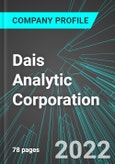 Dais Analytic Corporation (DLYT:PINX): Analytics, Extensive Financial Metrics, and Benchmarks Against Averages and Top Companies Within its Industry- Product Image