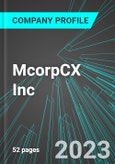 McorpCX Inc (MCCX:PINX): Analytics, Extensive Financial Metrics, and Benchmarks Against Averages and Top Companies Within its Industry- Product Image