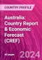 Australia: Country Report & Economic Forecast (CREF) - Product Thumbnail Image