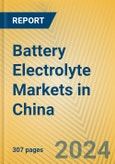 Battery Electrolyte Markets in China- Product Image