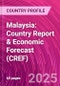 Malaysia: Country Report & Economic Forecast (CREF) - Product Thumbnail Image