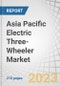 Asia Pacific Electric Three-Wheeler Market by Motor Power (Below 1000 W, 1000–1500 W, 1500 W), Battery Capacity (Below 3 kWh, 3-6 kWh, 6 kWh), End-Use (Passenger Carrier, Load Carrier), Range, Battery Type, Payload Capacity & Country - Global Forecast to 2028 - Product Thumbnail Image