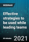 Effective strategies to be used while leading teams - Webinar (Recorded)- Product Image